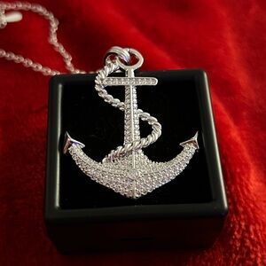 Luxury 2.6‎ CT Moissanite Diamond Anchor pendant necklace